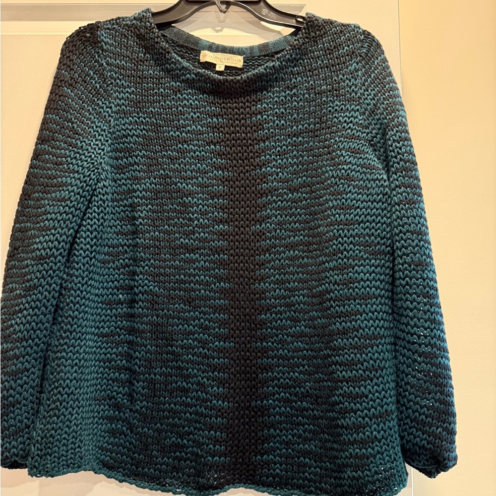 Elegant Teal and Black Sweater for Women